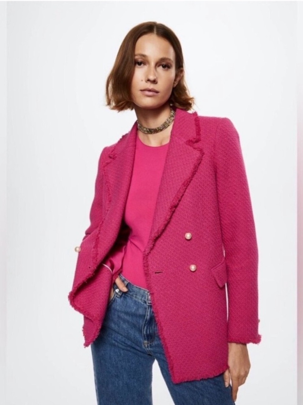 Pink Tweed Blazer